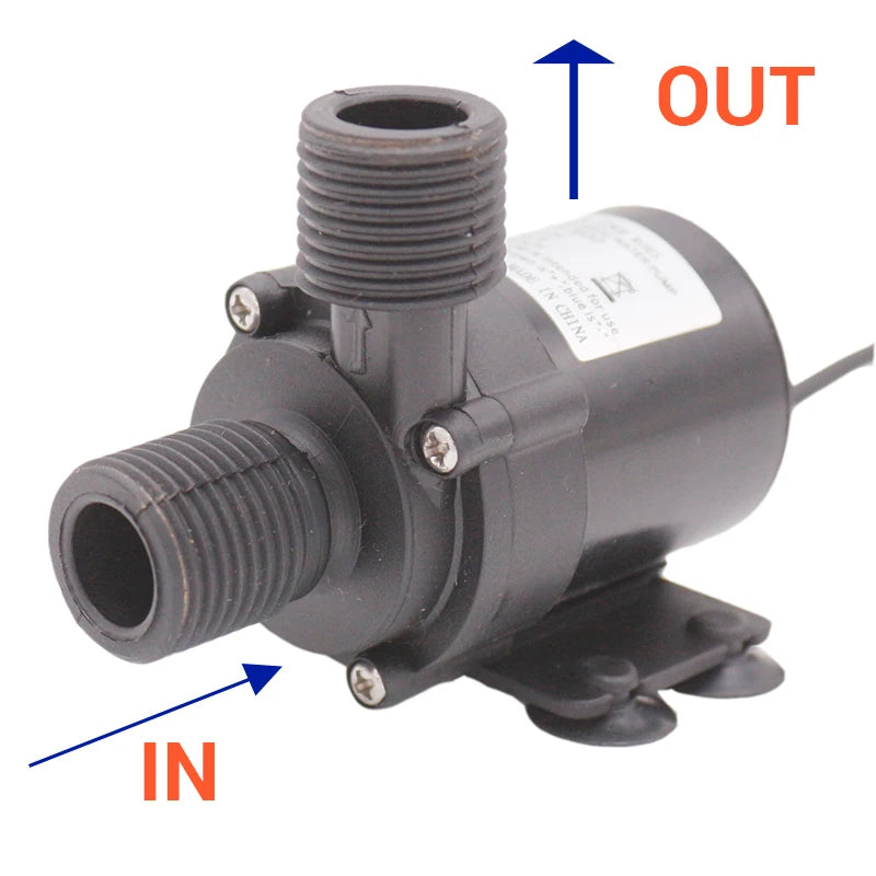 Hombrew Pump DC 12V Solar Hot Water Heater Circulation Pump 600 L/H Low Noise 3M Discharge Food Grade Plastic Cooling Pump IP68