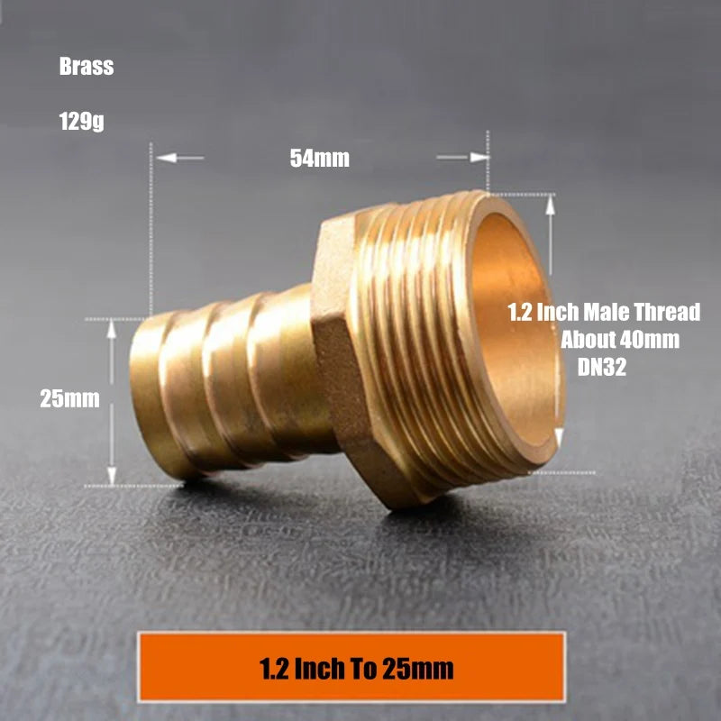 3pcs 1 1/4" 1.2 Inch Male Thread To 25mm Pagoda connectors Copper/Brass Industry Aquarium irrigation Solar heater Pipe Joints