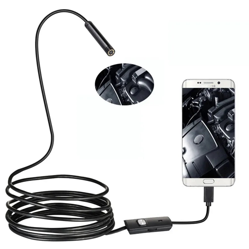 1m 2m Snake Cable 5.5mm Lens Industial Android Endoscope Camera with Led Lights for Pipe Check Car Repair Mini Endoscope