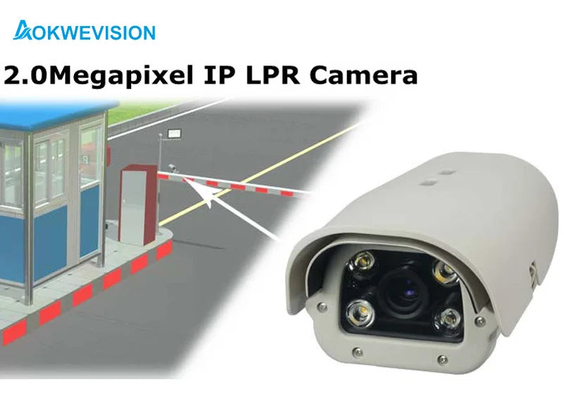 Free shipping Onvif 1080P 2MP 2.8-12mm lens Vehicle License Plate Recognition IP LPR Camera for highway&parking lot with IR LED