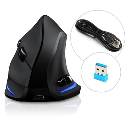 Lefon Vertical Wireless Mouse Game Rechargeable Ergonomic Mouse RGB Optical USB Mice For Windows Mac 2400 DPI 2.4G For PUBG LOL