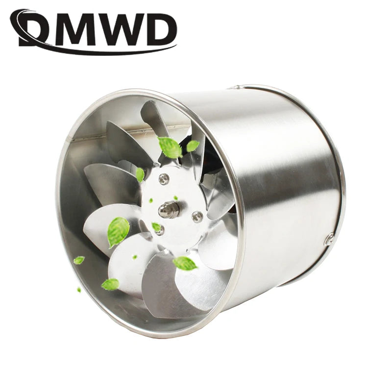 4 Inch Pipe Stainless Steel Exhaust Fan Window Duct Air Ventilation Blower 4'' Toilet Kitchen Ventilator Booster Extractor 100mm