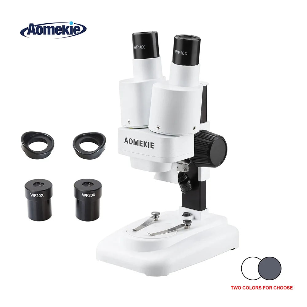 AOMEKIE Binocular Stereo Microscope 20X/40X Above LED Lights PCB Solder Tool Mobile Phone Repair Mineral Watching Microscopio