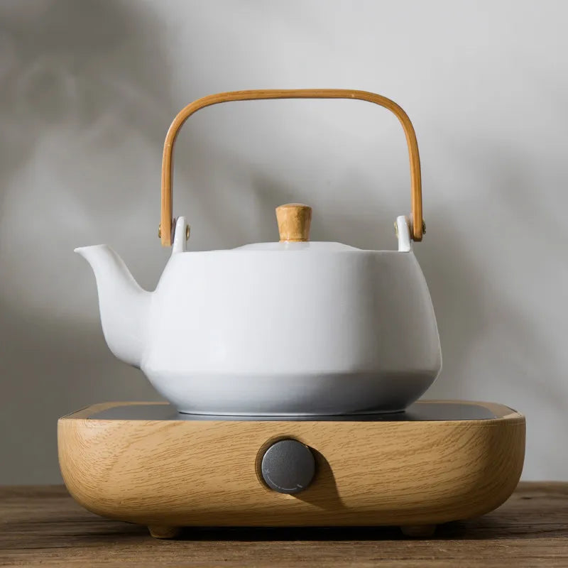 220V Japanese Electronic Tea Stove Heater + Teapot Set Warmer Electric Ceramic Heaters Kit for Coffee Tea Cup Mug Teacup Kettle
