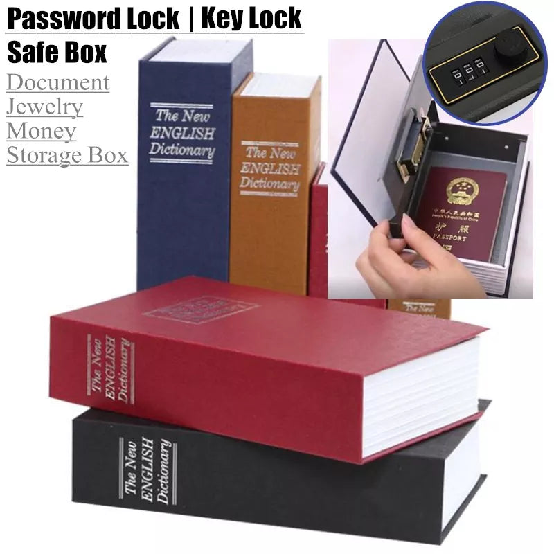 Student Gift Dictionary Mini Safe Box Book Hidden Secret Key Lock Coin Bank Card Jewellery Private Diary Storage Password Locker