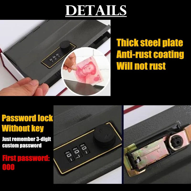 Student Gift Dictionary Mini Safe Box Book Hidden Secret Key Lock Coin Bank Card Jewellery Private Diary Storage Password Locker