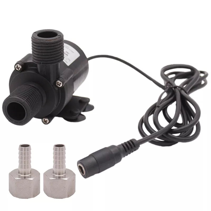 DC 12V Solar Hot Water Heater Circulation Pump with SS Hose Barb Fittings 600 L/H Low Noise  Food Grade Plastic Homebrew Pump