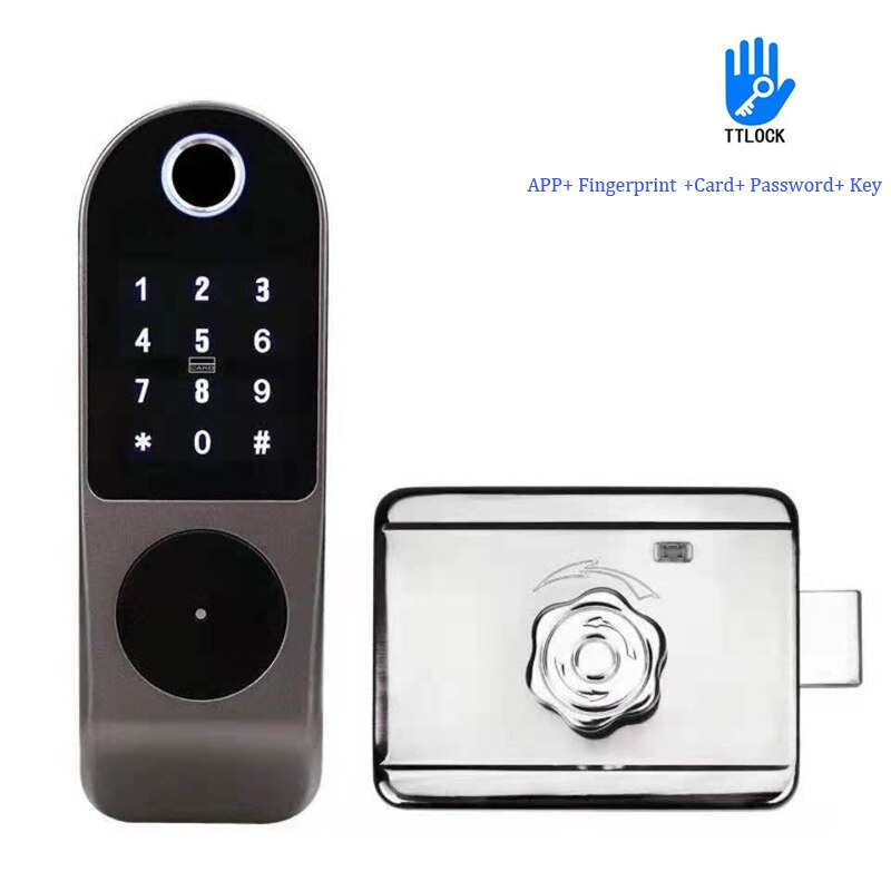Tuya App Smart Lock Double Side Fingerprint Lock Waterproof Security Home Lock Digital Password RFID Keyless Entry Door Lock