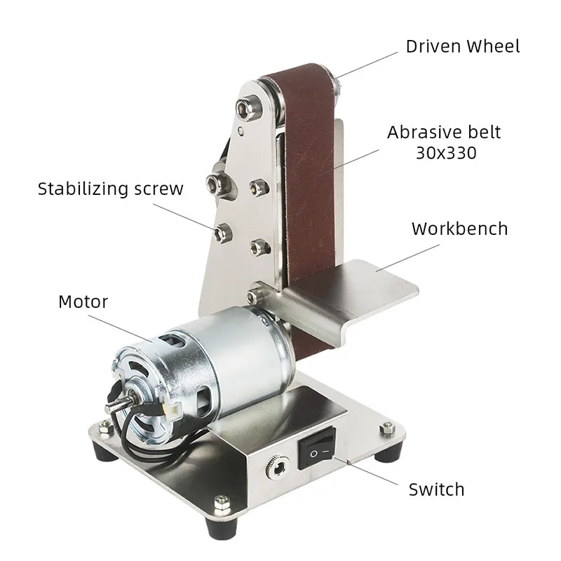 350W Belt Sander machine Mini Electric Belt Sander Abrasive Belts Grinder US/EU Plug Belt DIY Polishing Grinding Machine
