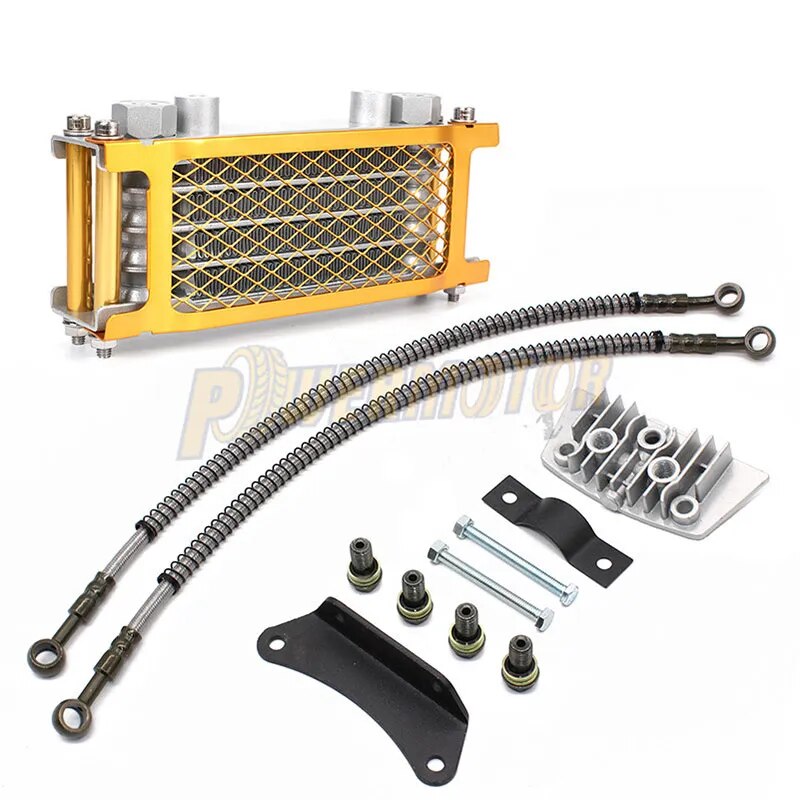 Motorcycle Accessories Gy6 125cc 150cc Oil Cooler Pitbike Radiator Horizontal 2T Engine Universal 4 Row Motocross Modified Parts