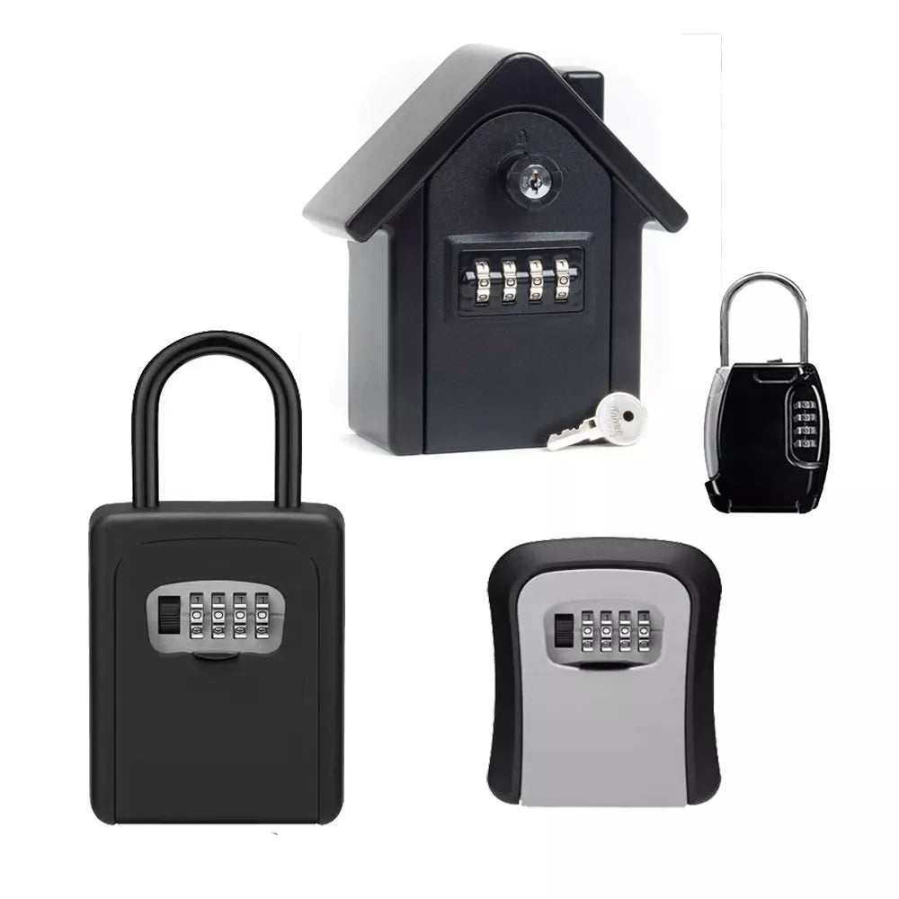Key Lock Box Wall Mounted  Key Safe Box Weatherproof 4 Digit Combination Key Storage Lock Box Indoor