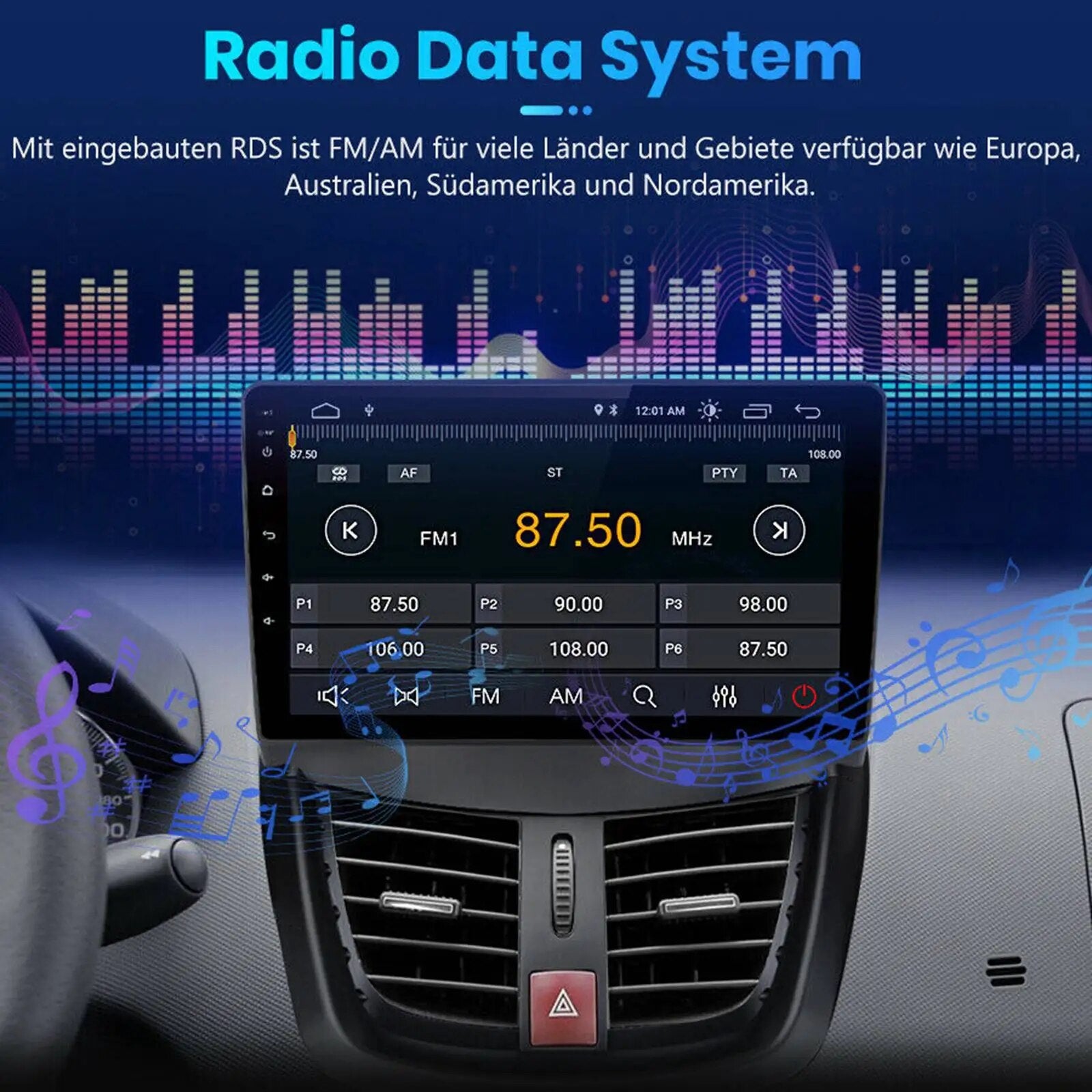For Peugeot 207 2006-2015 Android 10.0 Car Radio Stereo Car Radio Stereo Multimedia Video Player GPS Navigation Head Unit 2+32G