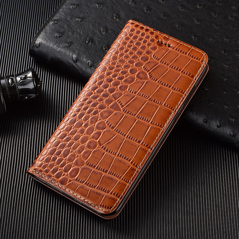 Crocodile Genuine Flip Leather Case For Meizu 15 M15 16 16S 16T 16TH 16XS 17 18 18S 18X 20 Note 8 9 Pro Lite Phone Cover Cases