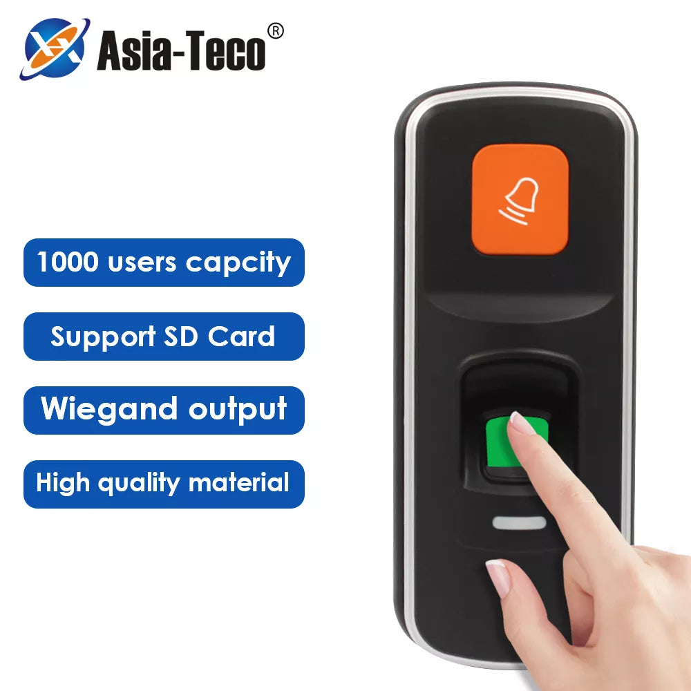 RFID 125KHz Access Control Reader Fingerprint Biometric System Fingerprint Access Controller WG26 input/output Support SD Card