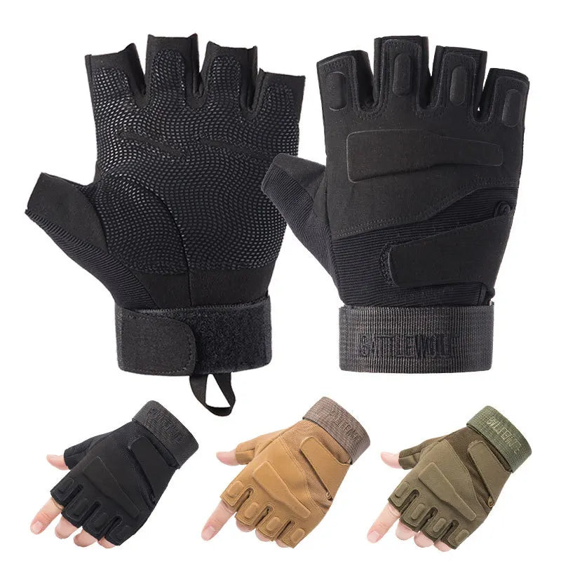 Half-finger Tactical Gloves Motorcycle Riding Gloves Guantes Moto Special Forces Protection Black Eagle Army Fan Gloves