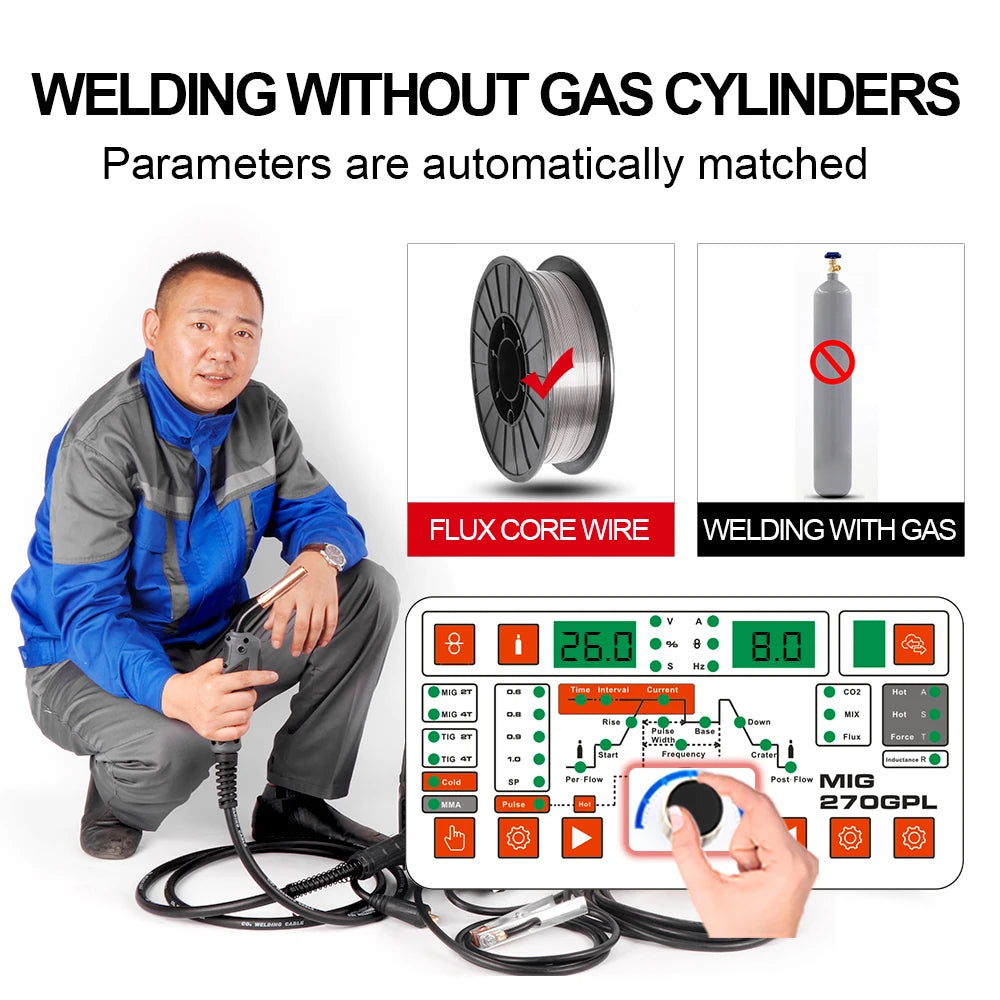 ANDELI 220V 4 in 1 MIG-270TPL MIG MAG TIG MMA Pulse Cold MIG Welding Machine TIG Welding Machine MIG Welder TIG Welder DC TIG