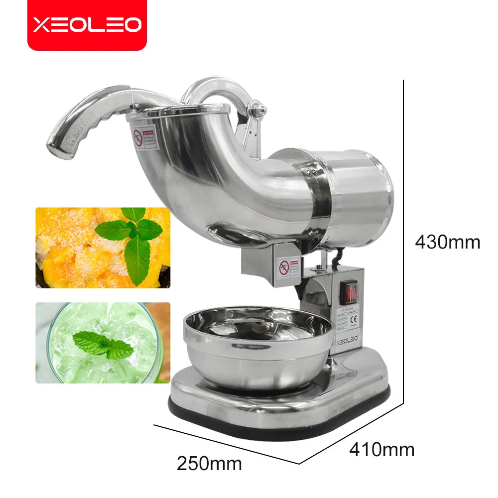 XEOLEO 200W Ice Crusher Commercial High Quality Stainless Steel Slushy Maker Ice Shaver 140 R/Min