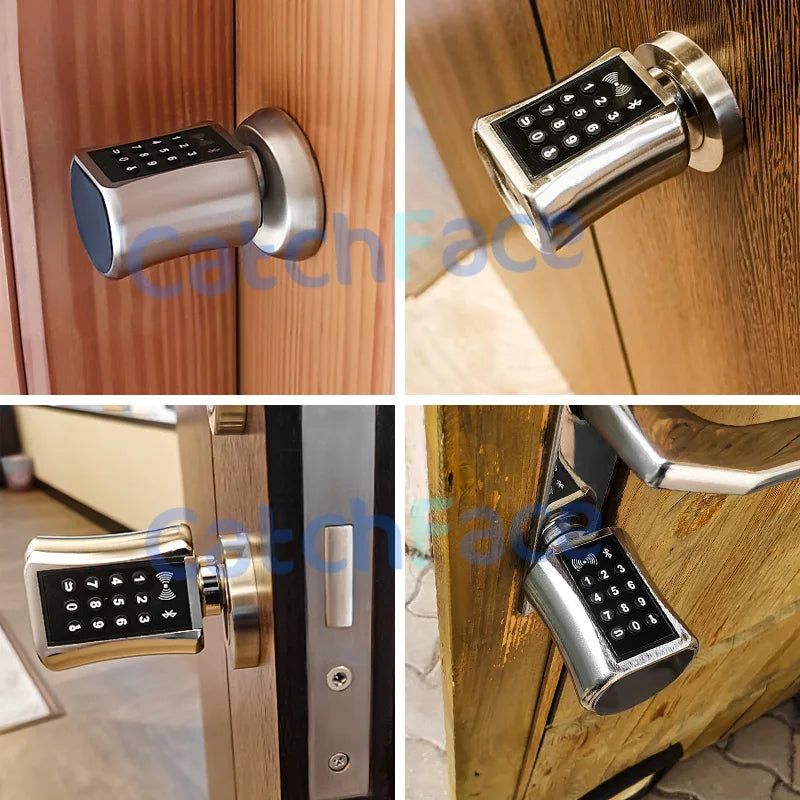 TTLock Bluetooh Remote Control Keyless Electronic APP Wifi Lock Digital Code RFID Card Cylinder Smart Door Lock Home Apartments