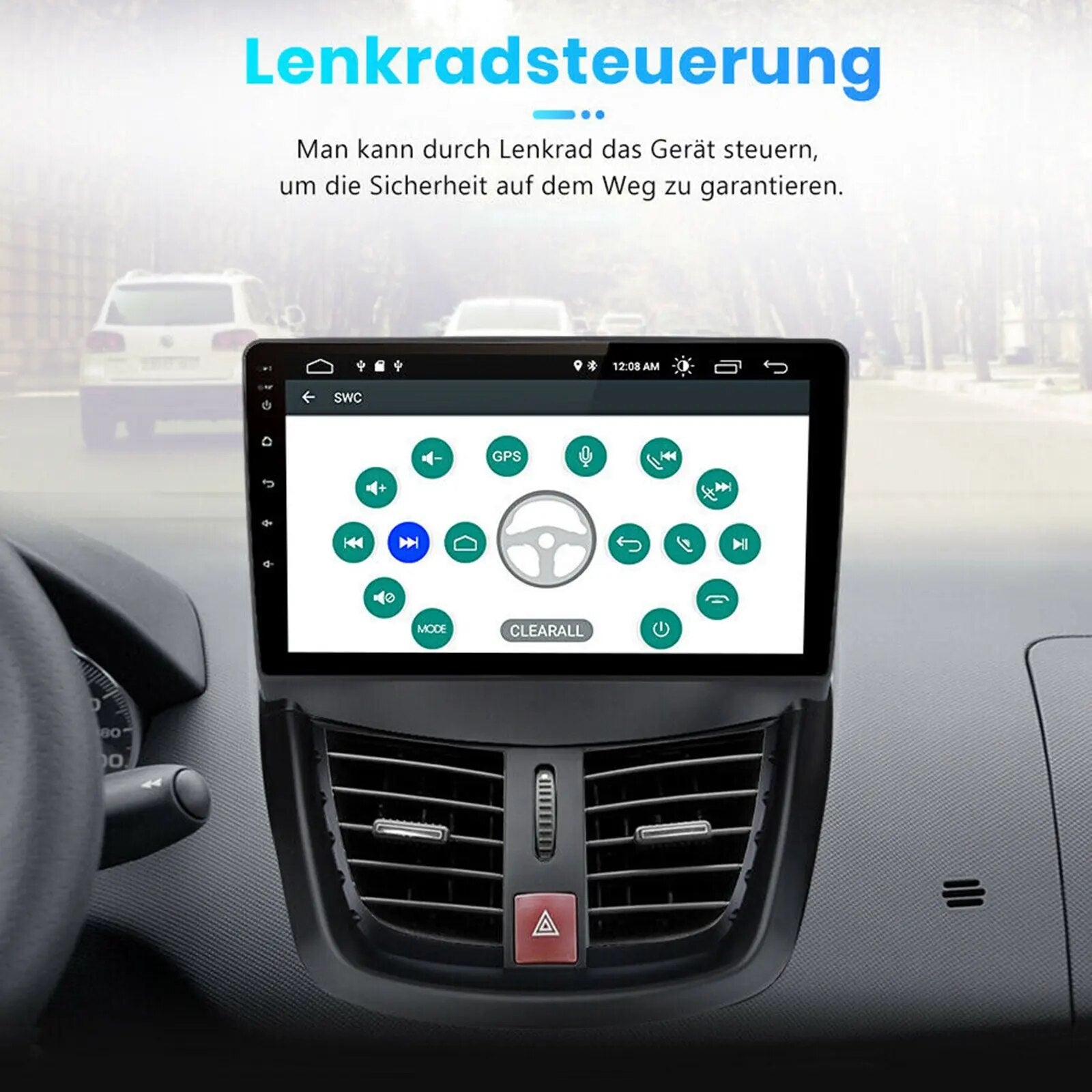 For Peugeot 207 2006-2015 Android 10.0 Car Radio Stereo Car Radio Stereo Multimedia Video Player GPS Navigation Head Unit 2+32G