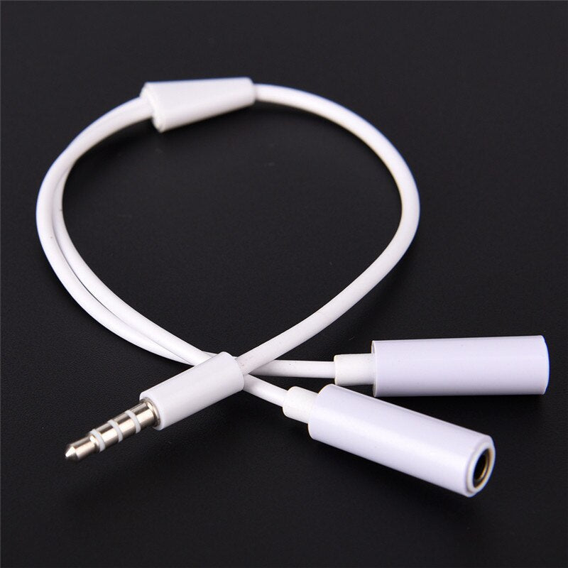 Y Splitter Cable 3.5 mm 1 Male to 2 Dual Female Audio Cable For Earphone Headset Headphone MP3 MP4 Stereo Plug Adapter Jack