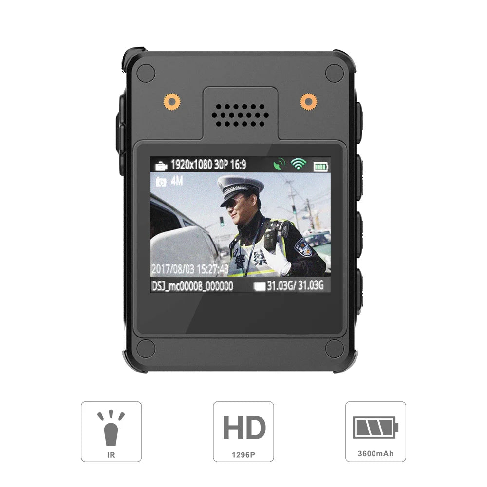 CammPro M852 1296P remote view police body worn camera WiFi law enforcement recorder