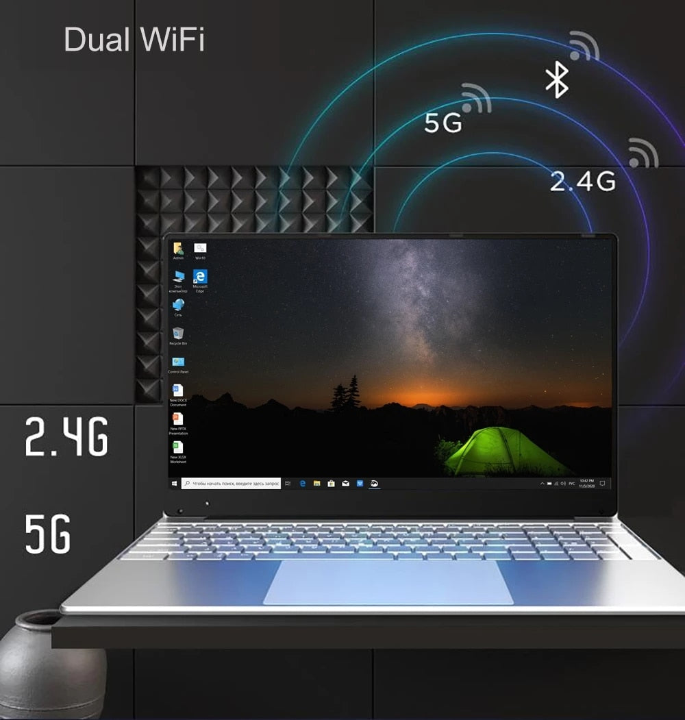 Fingerprint function 15.6 inch Windows 10 Pro 1920*1080 Laptop Intel Celeron J4105 12GB RAM 128GB/256GB/512GB/1TB HDMI Notebook