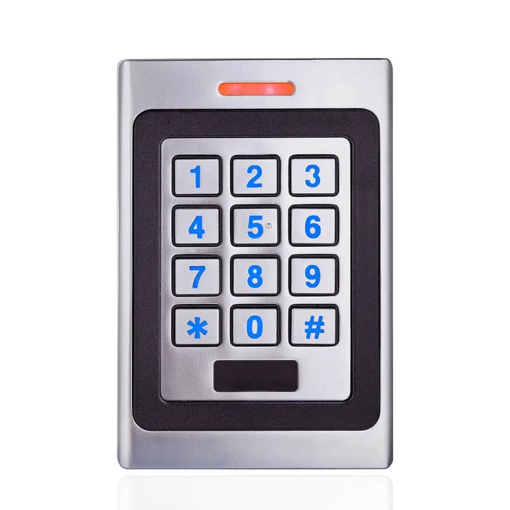 A7R Waterproof IP67 RFID 125Khz/13.56Mhz Access Control Card Reader Keypad Metal Security Entry Door Opener Wiegand 26/34 Output