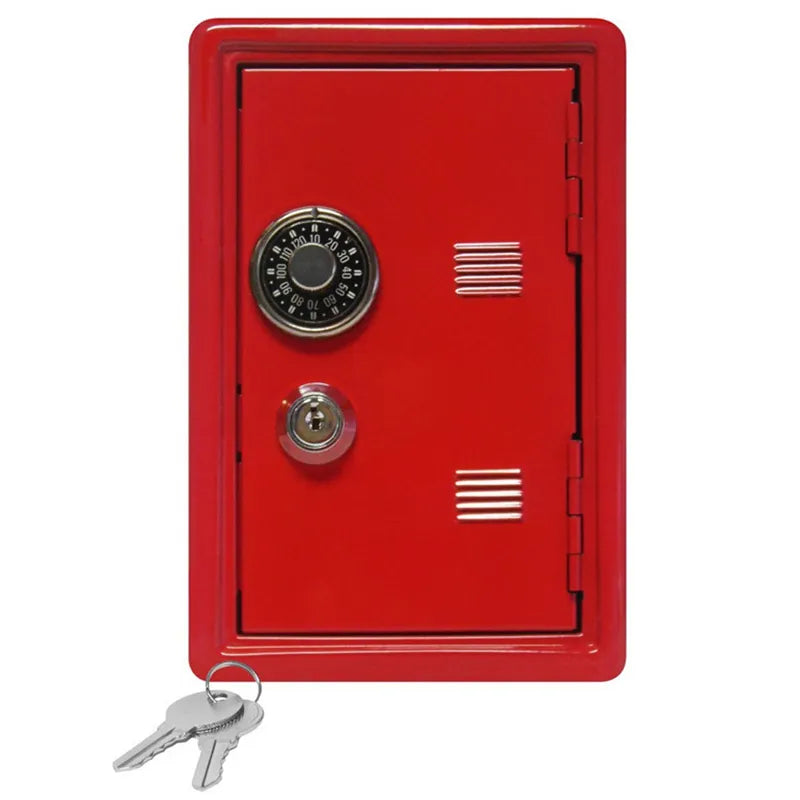 Mini metal safes password key dual-use safe box creative home crafts ornaments small security cash jewelry storage box