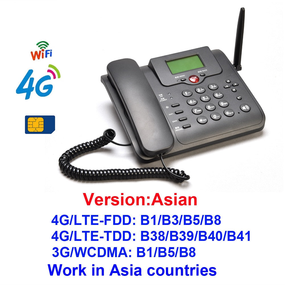 Gsm Telephone Volte Landline Desk Fixed Phone IPTV Networking Modem Sim Card Router 4g Wifi Hotspot Office Home Computers W101B