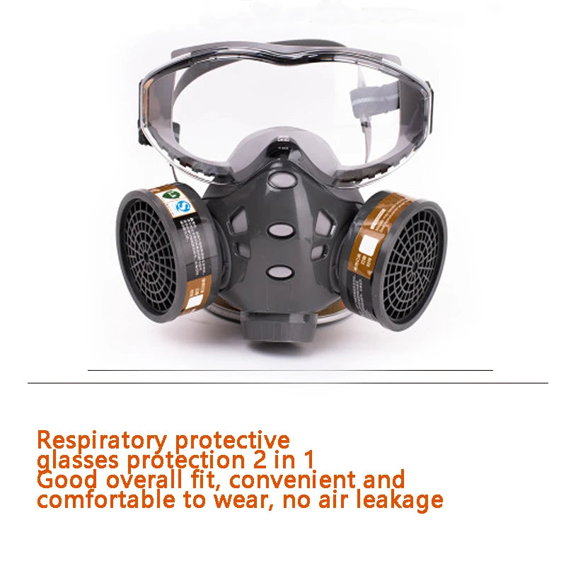 Anti-Dust Gas Mask With Safety Glasse Half Full Face Masks Set Spray Paint Chemical Pesticide Decoration With Filter Respirator