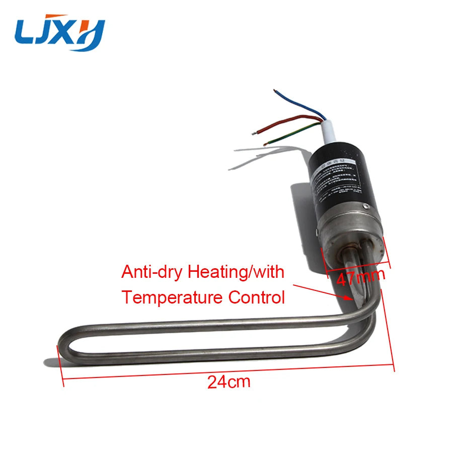 LJXH Solar Electric Heating Tube Water Heater Auxiliary Heater 47mm Bottom Inserted Anti-dry Heating with Temperature Control