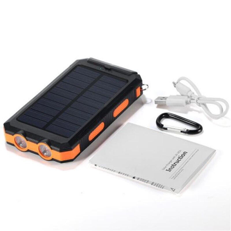 Wholesale 8000mAh Outdoor Portable power bank Waterproof solar mobile power External Battery Pack
