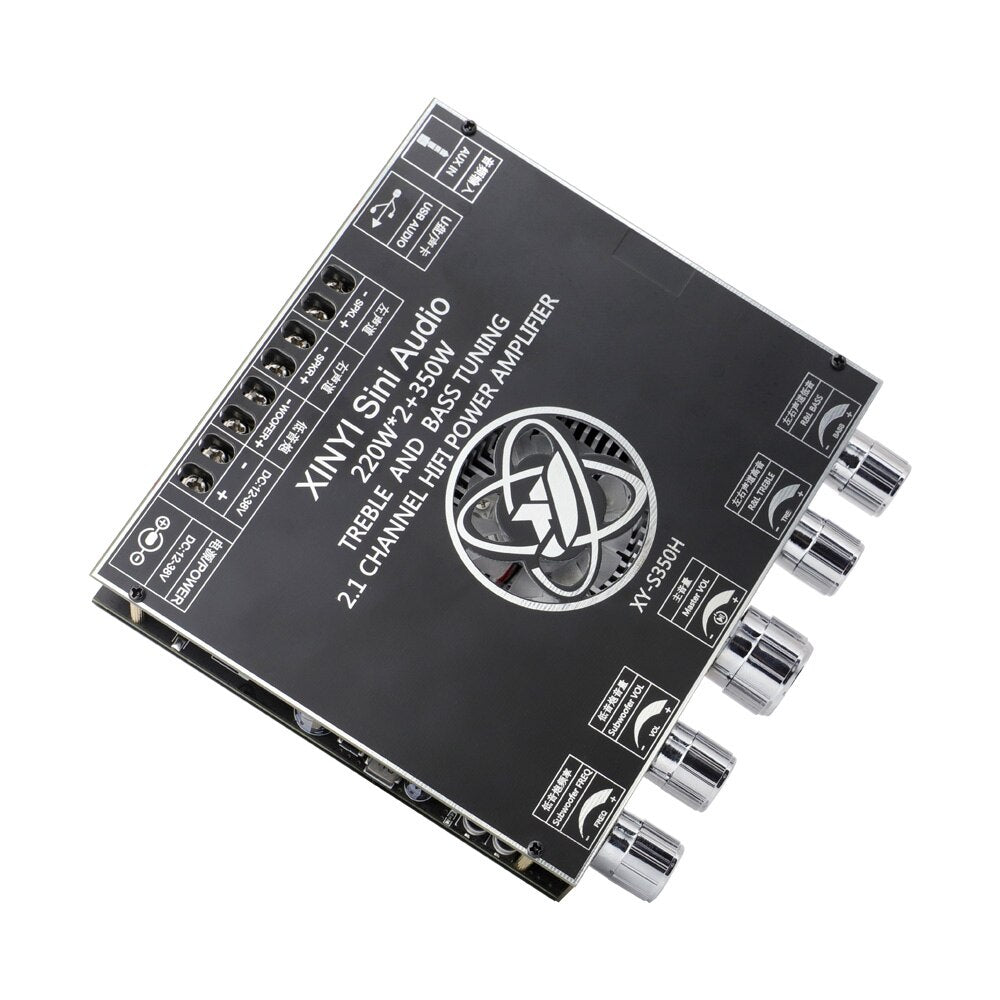 TPA3251D2 Bluetooth 5.0 2.1 Channel Power Audio Stereo Subwoofer Amplifier Board 220WX2+350W TREBLE Bass note tuning AMP S350H
