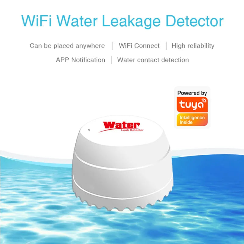 Wifi Leak Detector Water Detector Leakage Sensor Smart Home Alarm Tuyasmart Smart Life APP Flood Alert Overflow Security