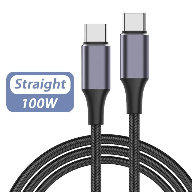 100W PD USB Type C to USB C Cable Right Angle Wire for Macbook Mobile Phone 5A Tipo C Fast Quick Charging Cord 90 Degree Cabel