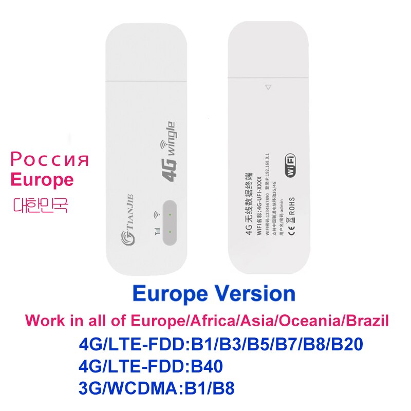 TIANJIE Unlocked LTE Router 3G/4G USB Wifi Wireless Car Modem Mini Wi-Fi Stick Network Data Hotspot Dongle With Sim Card Slot