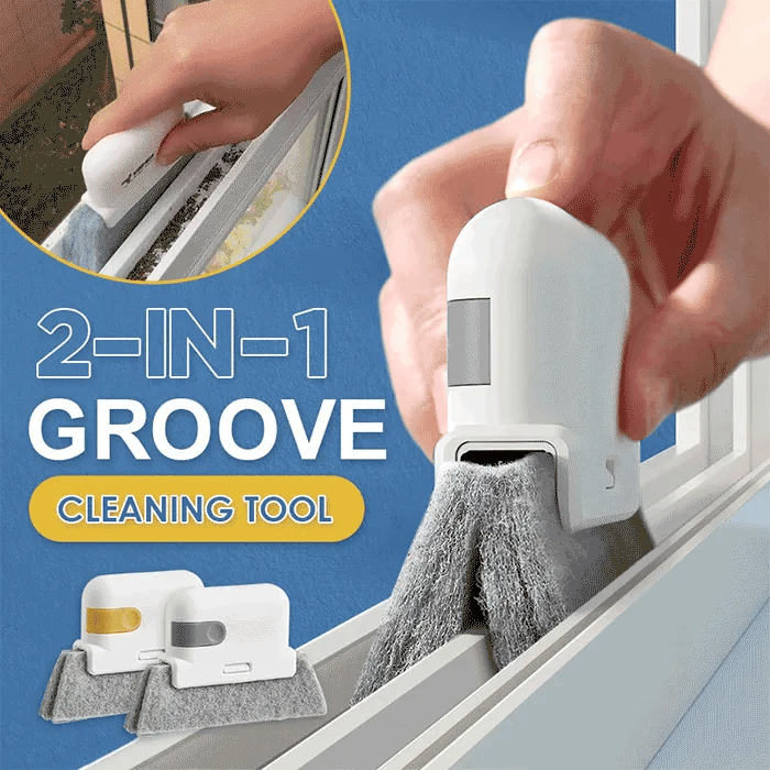 2-in-1 Groove Cleaning Tool Creative Window Groove Cleaning Cloth Window Cleaning Brush Windows Slot Cleaner Brush Groove Brush