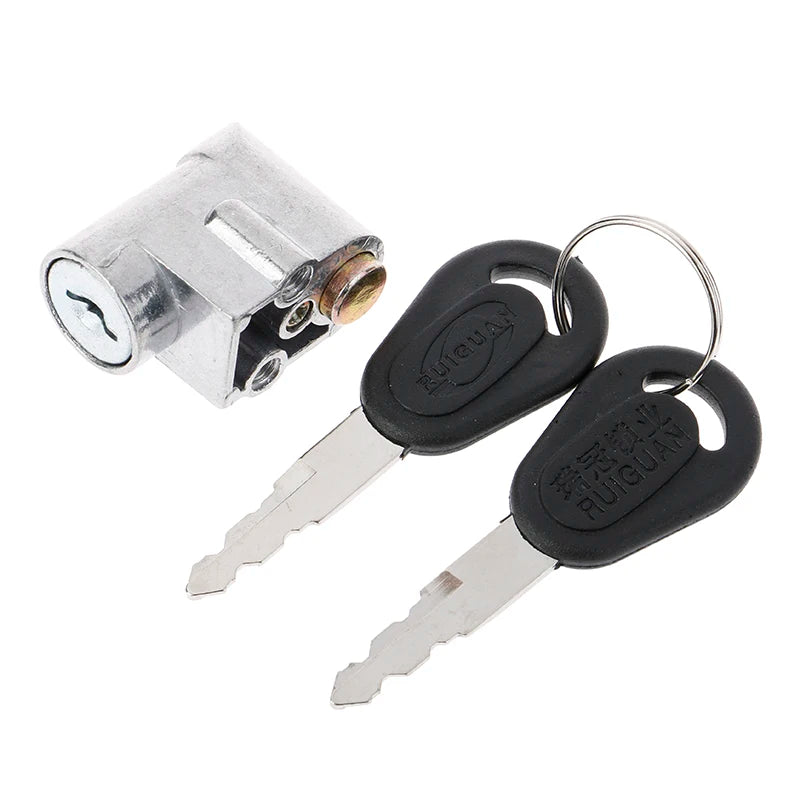 New 1pc Ignition Lock Battery Safety Pack Box Lock + 2 key For Motorcycle Electric Bike Scooter E-bike