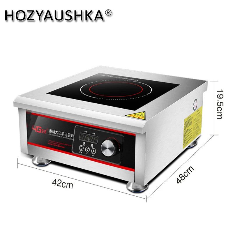 Induction Cooker 5000w high power commercial plane electromagnetic frying furnace 5KW explosion fry furnace flat soup stove