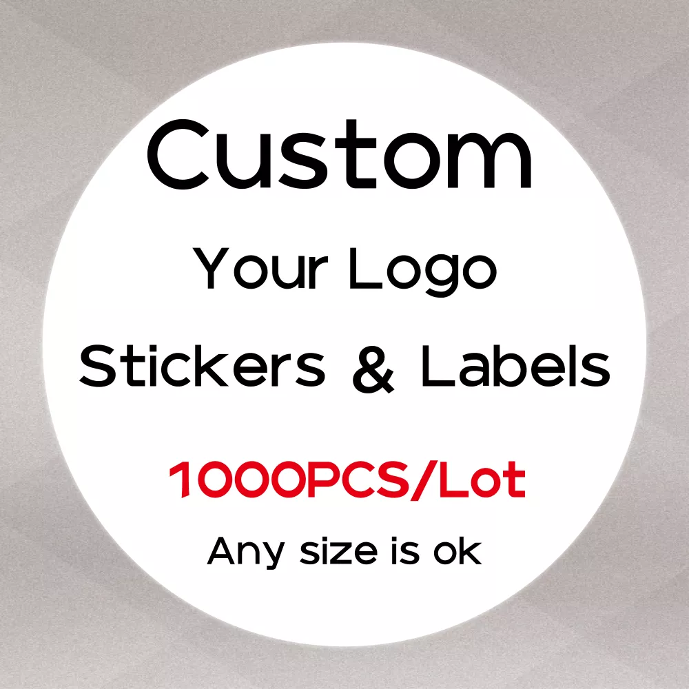 1000 PCS Custom Stickers Customize Logo Label Sticker Personalized Stickers Packaging Labels Design Your Own Sticker