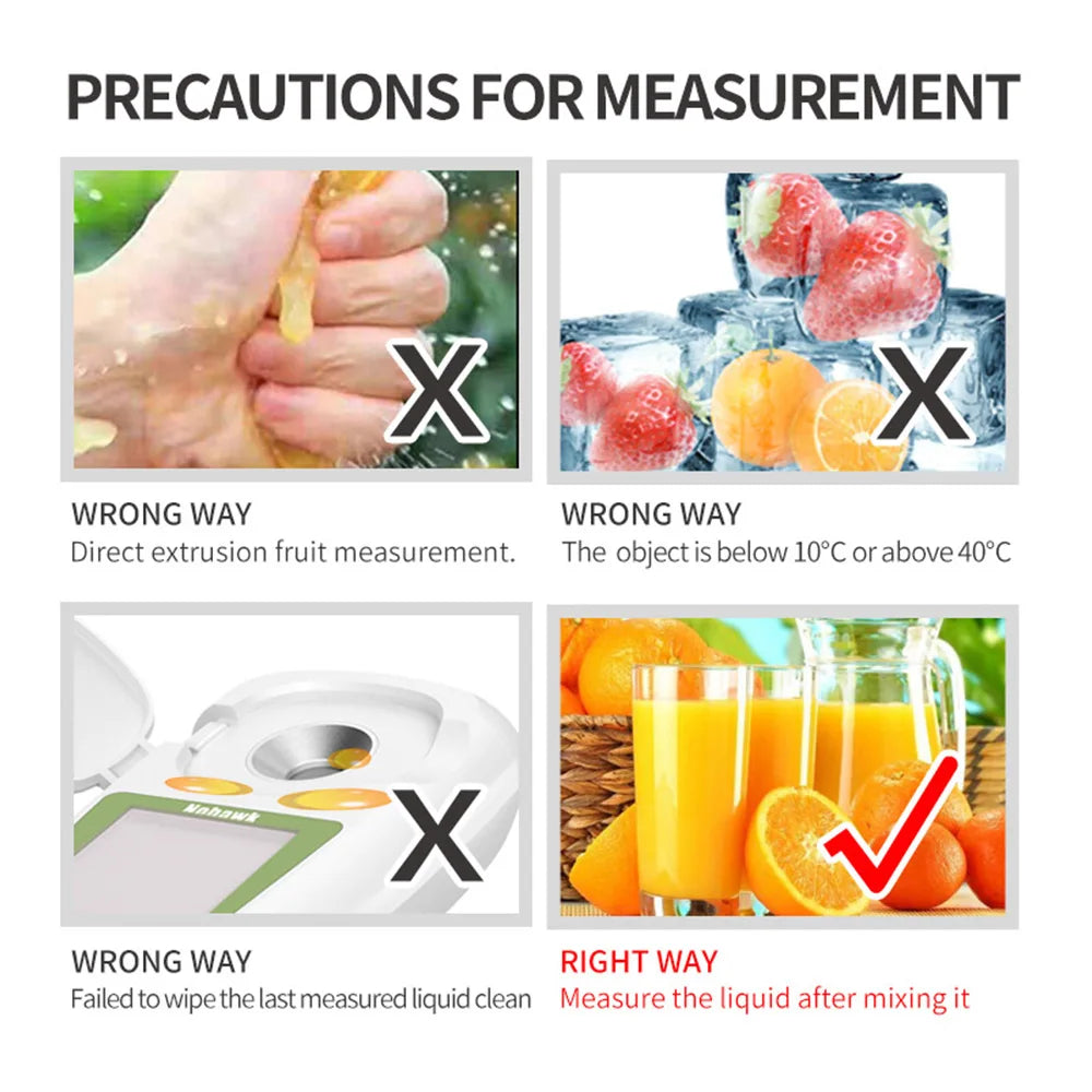 Digital Refractometer Sugar Brix Meter 0~35% Saccharimeter Densimeter for Fruit Wine Beer Alcohol Sugar Concentration Tester