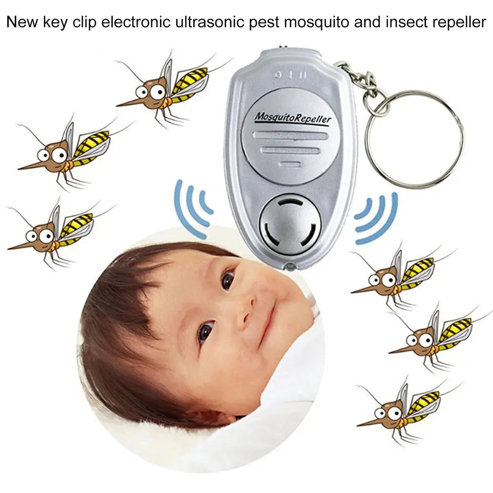 Ultrasonic Anti Mosquito Repeller Super Mini Electric Key Chain Pest Mosquito Killer for Camping Fishing Outdoor Portable Device