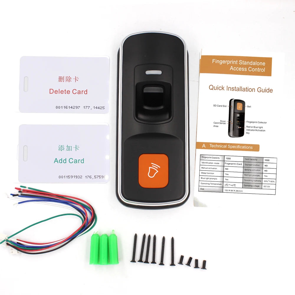 Biometric Access Control Reader Fingerprint with Management Card RFID 125Khz Access Control System Support WG 26 1000 User