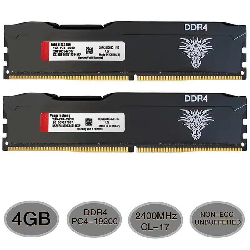 DDR3 DDR4 RAM 4GB 8GB 1333 1600 2133 2400 2666 3200 MHz Desktop Memory  Non-ECC Unbuffered DIMM cooling vest black