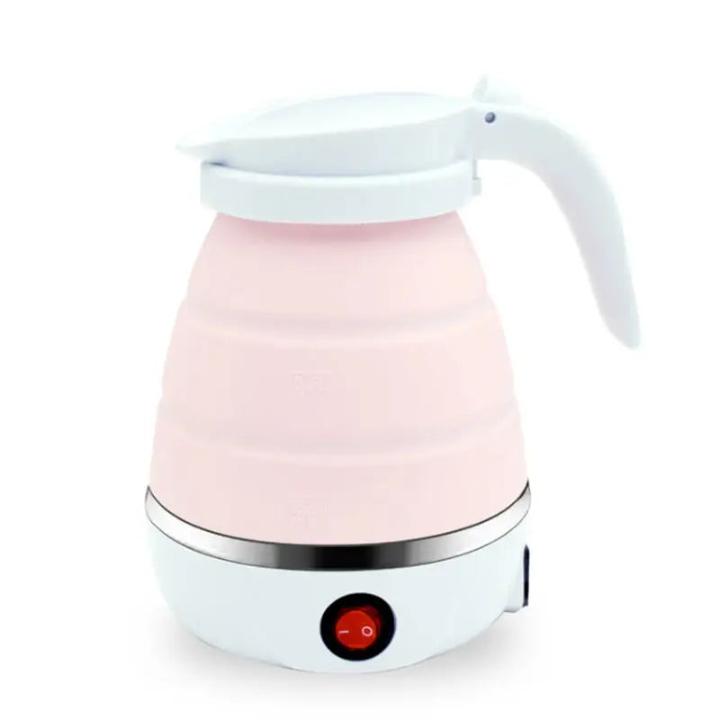 Folding Silicone Electric Water Kettle Outdoor Camping Travelling Hiking Kitchen Tools 0.6L Portable Mini Tea Pot Coffee Kettle