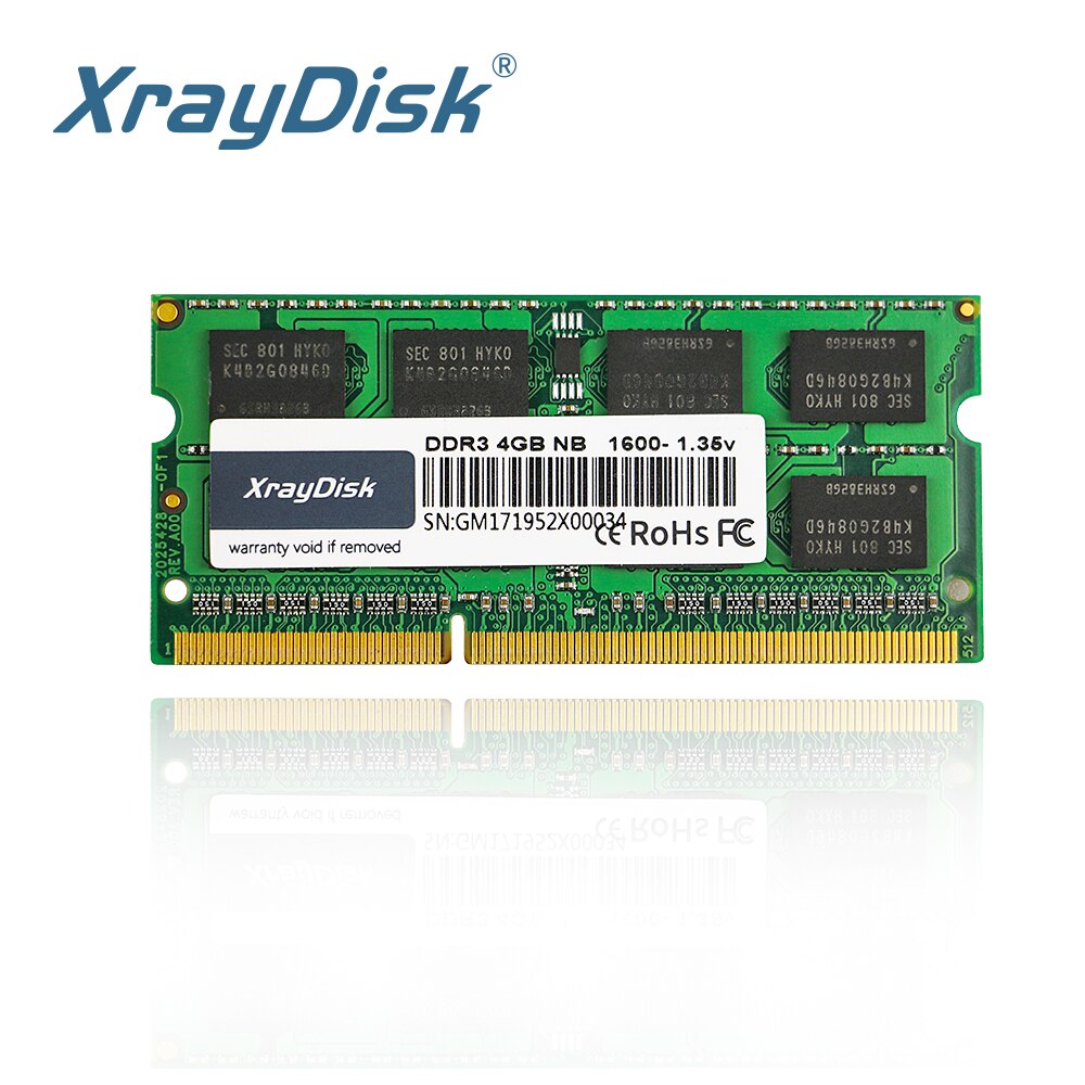 XrayDisk DDR3 DDR3L 4GB 8GB 1600Mhz SO-DIMM 1.35V  Notebook RAM 204Pin Laptop Memory Sodimm