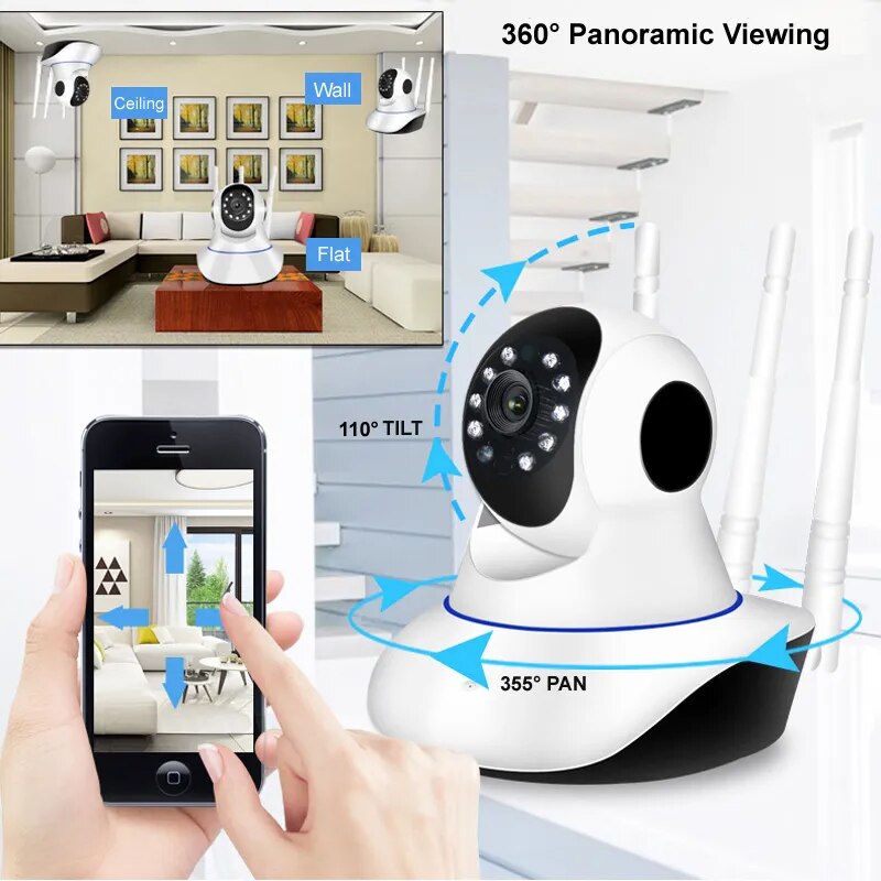 1080P Wireless WiFi Camera Home Security Surveillance Indoor IP Camera Motion Detection 360 PTZ Cam Securite Kamera Baby Monitor