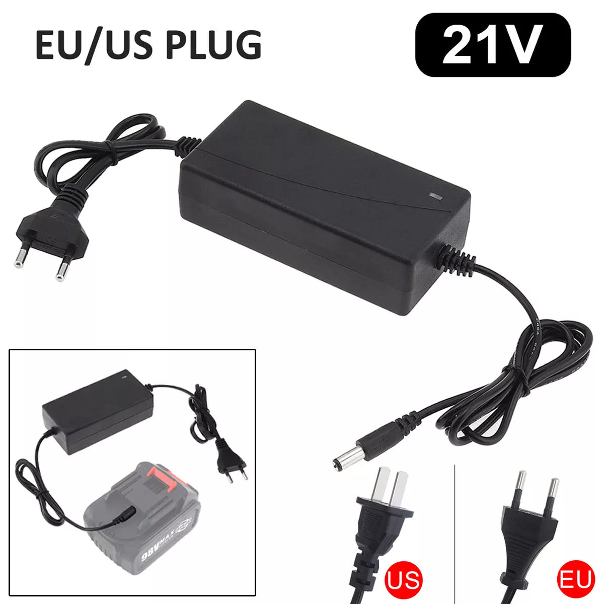 18650 Lithium Battery Charger for 18V 21V Electric Screwdriver Wrench Cordless Drill Saw Battery Pack Power Tool Accessories