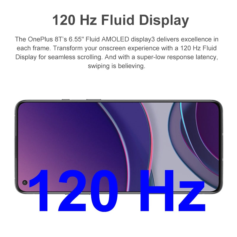 Global Version OnePlus 8T 8 T OnePlus Official Store Snapdragon 865 5G Smartphone 12GB 256GB 120Hz Fluid Display 65W Warp NFC