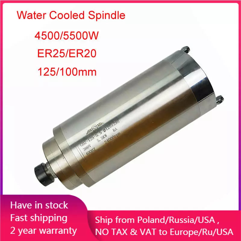 CNC 4.5/5.5KW water cooled spindle with ER20/ER25 collect CNC machine tool for wood router milling tool